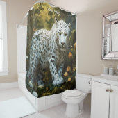 Fantasy Niedlich Vivid White Leopard Portrait Duschvorhang (Beispiel)