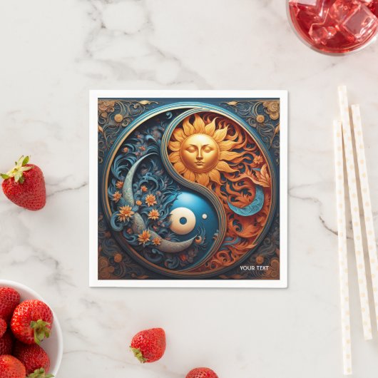 Fantasy Niedlich Vivid Yin-Yang Day Night Serviette (Beispiel)