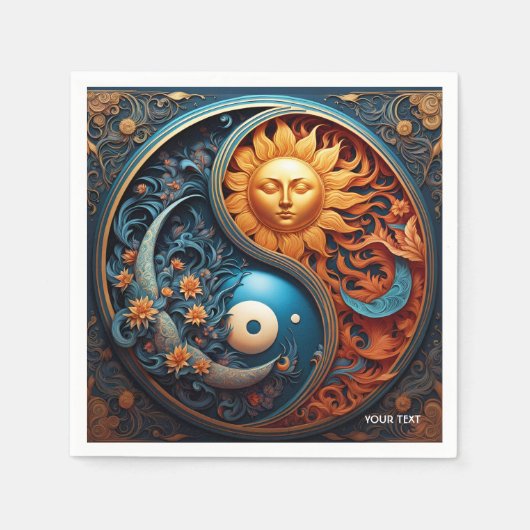 Fantasy Niedlich Vivid Yin-Yang Day Night Serviette (Vorderseite)