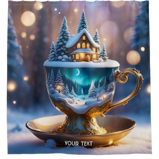 Fantasy Niedlich Vivio Cup Winter Ice Duschvorhang (Vorderseite)