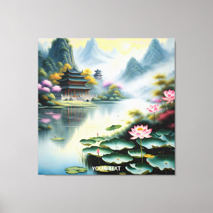 Fantasy Niedlich Vivix Chinese Lake Watercolor Leinwanddruck