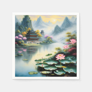 Fantasy Niedlich Vivix Chinese Lake Watercolor Serviette