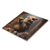 Fantasy Niedlich Wacky Head Pig Fliese (Seite)