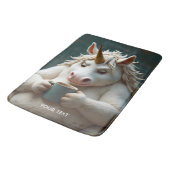 Fantasy Niedlich Wacky Unicorn Kaffee Badematte (Schrägansicht)