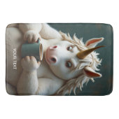 Fantasy Niedlich Wacky Unicorn Kaffee Badematte (Vorderseite)