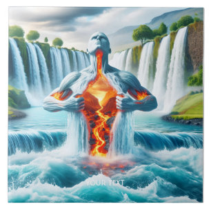 Fantasy Niedlich Water Lava Man Fliese