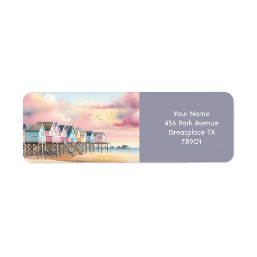 Fantasy Niedlich Watercolor Beach Huts (Vorne)