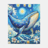 Fantasy Niedlich Whale Stars Sea Fleecedecke (Vorderseite)