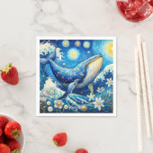 Fantasy Niedlich Whale Stars Sea Serviette (Beispiel)