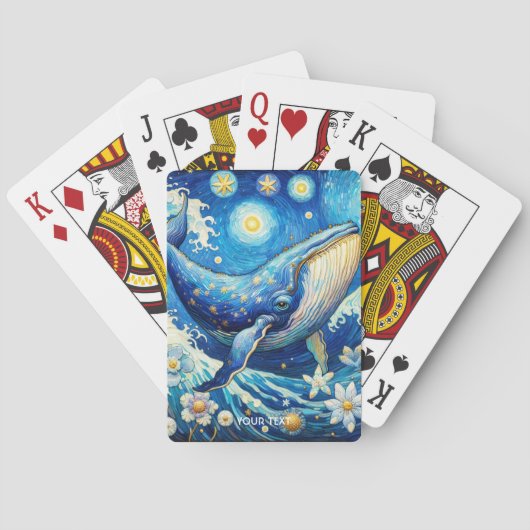 Fantasy Niedlich Whale Stars Sea Spielkarten (Rückseite)