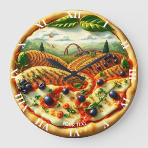 Fantasy Niedlich Whimsical Italienische Landschaft Große Wanduhr