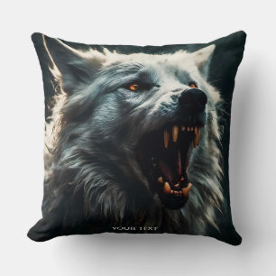 Fantasy Niedlich White Angry Wolf Kissen