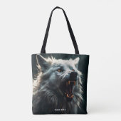 Fantasy Niedlich White Angry Wolf Tasche (Rückseite)