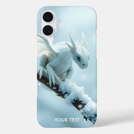 Fantasy Niedlich White Baby Dragon Case-Mate iPhone Hülle (Rückseite)