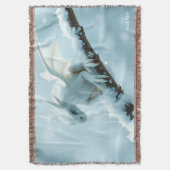 Fantasy Niedlich White Baby Dragon Decke (Vorderseite Vertikal)