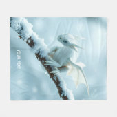 Fantasy Niedlich White Baby Dragon Fleecedecke (Vorderseite (Horizontal))