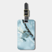 Fantasy Niedlich White Baby Dragon Gepäckanhänger (Vorderseite vertikal)