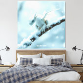 Fantasy Niedlich White Baby Dragon Leinwanddruck (Insitu (Schlafzimmer))