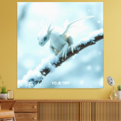 Fantasy Niedlich White Baby Dragon Leinwanddruck (Insitu (Wohnzimmer))