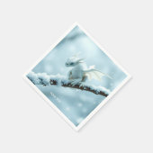 Fantasy Niedlich White Baby Dragon Serviette (Ecke)