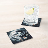 Fantasy Niedlich White Black Fish Rechteckiger Pappuntersetzer (Vor Ort)