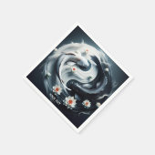 Fantasy Niedlich White Black Fish Serviette (Ecke)