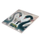 Fantasy Niedlich White Black Swans Fliese (Seite)