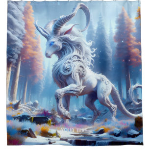 Fantasy Niedlich White Chimera Winter Duschvorhang