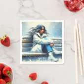 Fantasy Niedlich White Coat Winter Serviette (Beispiel)