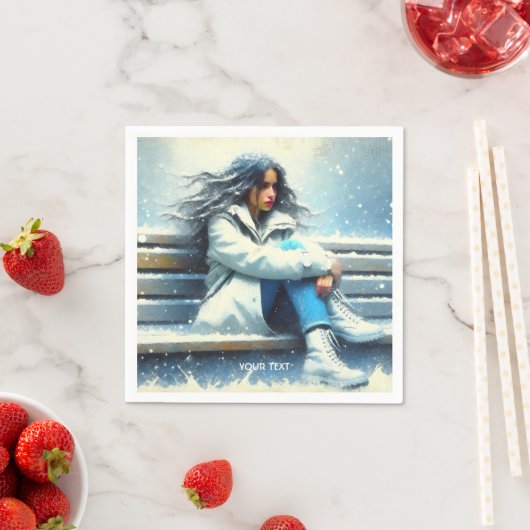 Fantasy Niedlich White Coat Winter Serviette (Beispiel)