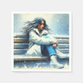 Fantasy Niedlich White Coat Winter Serviette (Vorderseite)