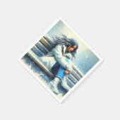 Fantasy Niedlich White Coat Winter Serviette (Ecke)