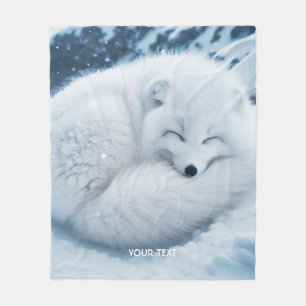 Fantasy Niedlich White Fox Snow Fleecedecke