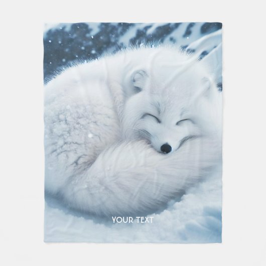 Fantasy Niedlich White Fox Snow Fleecedecke (Vorderseite)