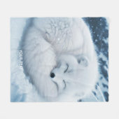 Fantasy Niedlich White Fox Snow Fleecedecke (Vorderseite (Horizontal))