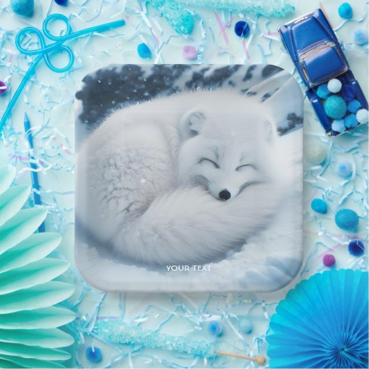 Fantasy Niedlich White Fox Snow Pappteller (Party)