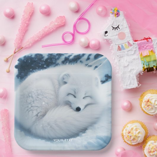 Fantasy Niedlich White Fox Snow Pappteller (Party)