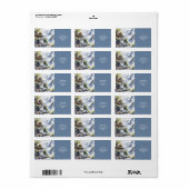 Fantasy Niedlich White Leopard Mountains Adressaufkleber (Vorne)