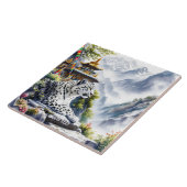 Fantasy Niedlich White Leopard Mountains Fliese (Seite)