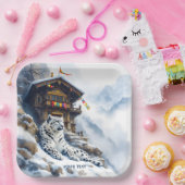 Fantasy Niedlich White Leopard Snow Pappteller (Party)