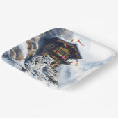 Fantasy Niedlich White Leopard Snow Pappteller (Gewinkelt)