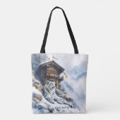 Fantasy Niedlich White Leopard Snow Tasche (Rückseite)