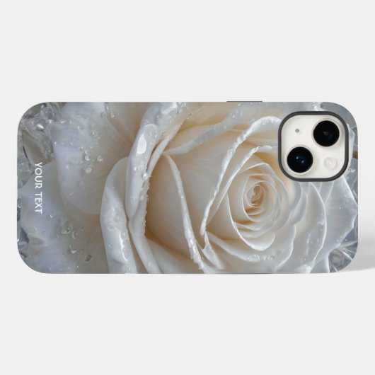 Fantasy Niedlich White Rose Drops Case-Mate iPhone Hülle (Rückseite (Horizontal))