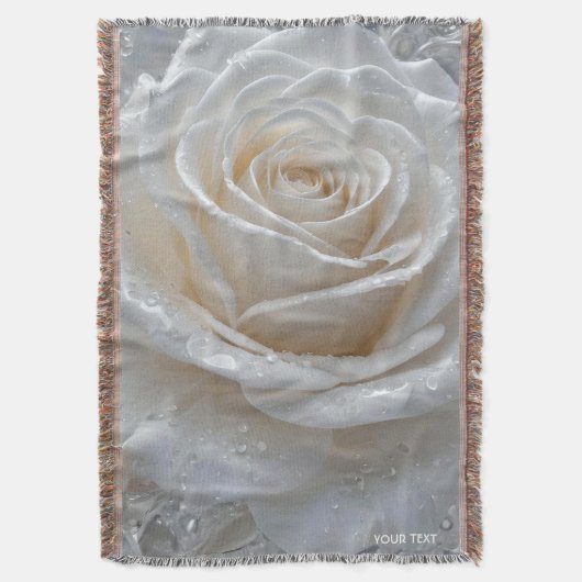 Fantasy Niedlich White Rose Drops Decke (Vorderseite Vertikal)