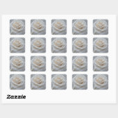Fantasy Niedlich White Rose Drops Quadratischer Aufkleber (Blatt)