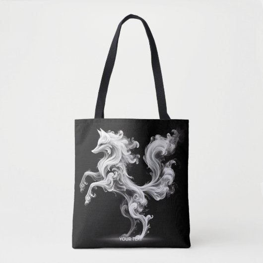 Fantasy Niedlich White Smoke Fox Tasche (Vorderseite)