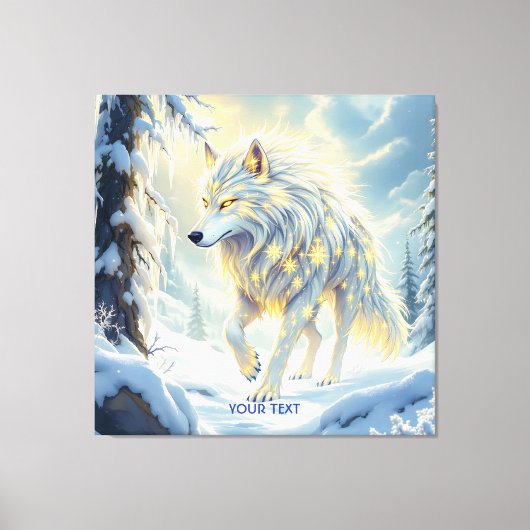 Fantasy Niedlich White Wolf Winter Leinwanddruck (Vorderseite)