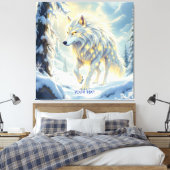 Fantasy Niedlich White Wolf Winter Leinwanddruck (Insitu (Schlafzimmer))