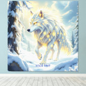 Fantasy Niedlich White Wolf Winter Leinwanddruck (Insitu (Holzboden))