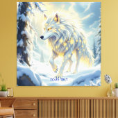 Fantasy Niedlich White Wolf Winter Leinwanddruck (Insitu (Wohnzimmer))